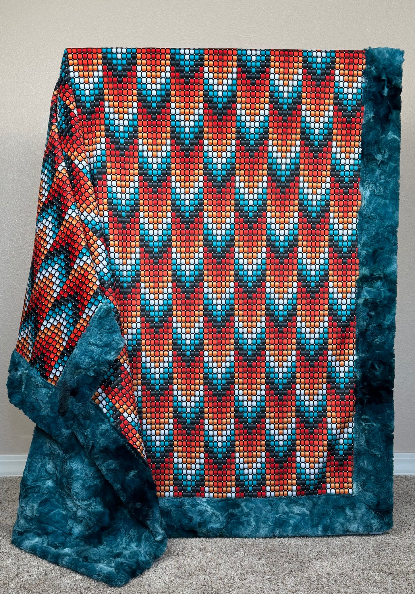 Boho Beads Tribal Arrows on Mallard Luxe Large 55x79 Minky Blanket
