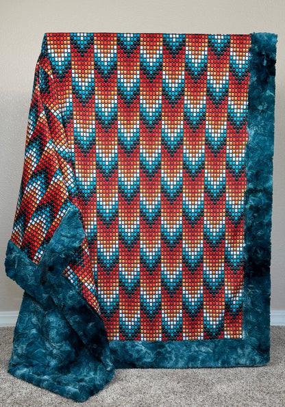 Boho Beads Tribal Arrows on Mallard Luxe Large 55x79 Minky Blanket
