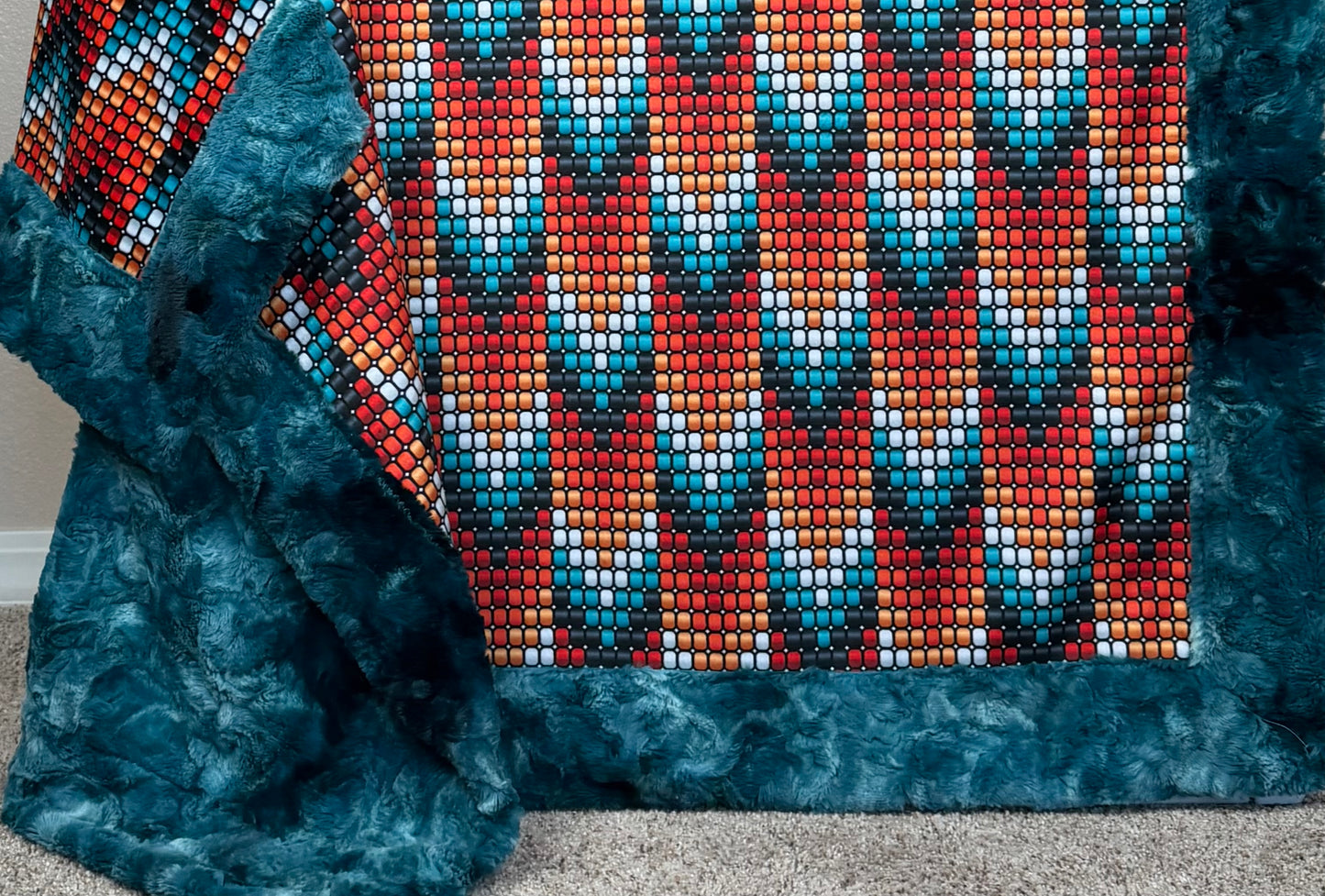 Boho Beads Tribal Arrows on Mallard Luxe Large 55x79 Minky Blanket