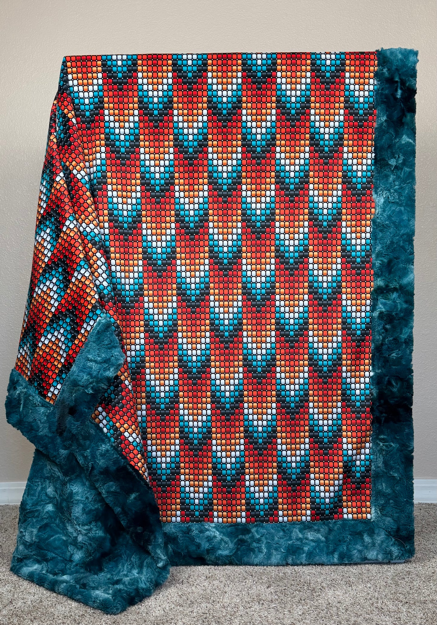 Boho Beads Tribal Arrows on Mallard Luxe Large 55x79 Minky Blanket