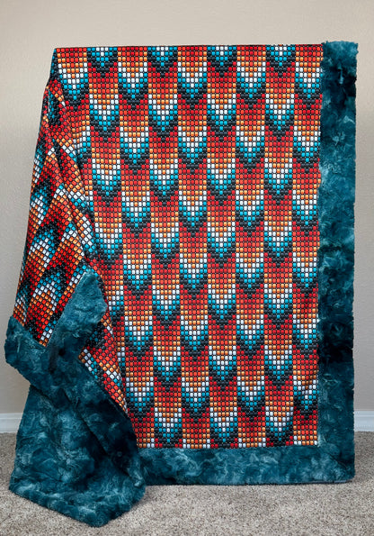 Boho Beads Tribal Arrows on Mallard Luxe Large 55x79 Minky Blanket
