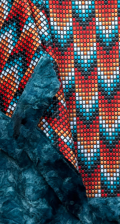Boho Beads Tribal Arrows on Mallard Luxe Large 55x79 Minky Blanket