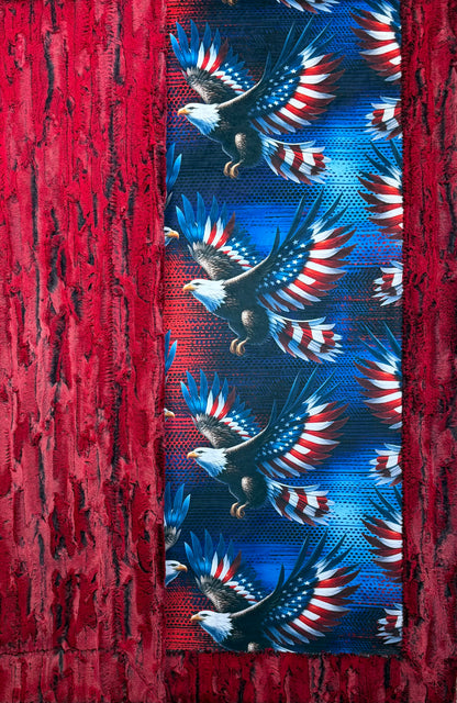 American Eagle on Cardinal Red Luxe Large 54x79 Minky Blanket