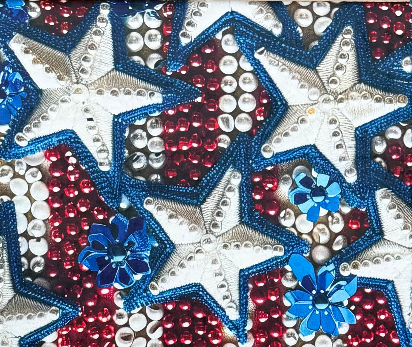 4th of July Stars on Blue Luxe Large 54x79 Minky Blanket