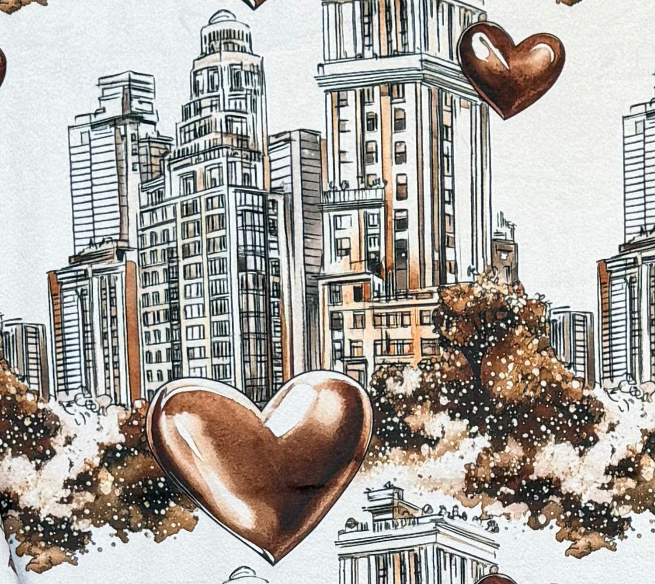 City in Love on Pinecone Luxe Large 56x79 Minky Blanket