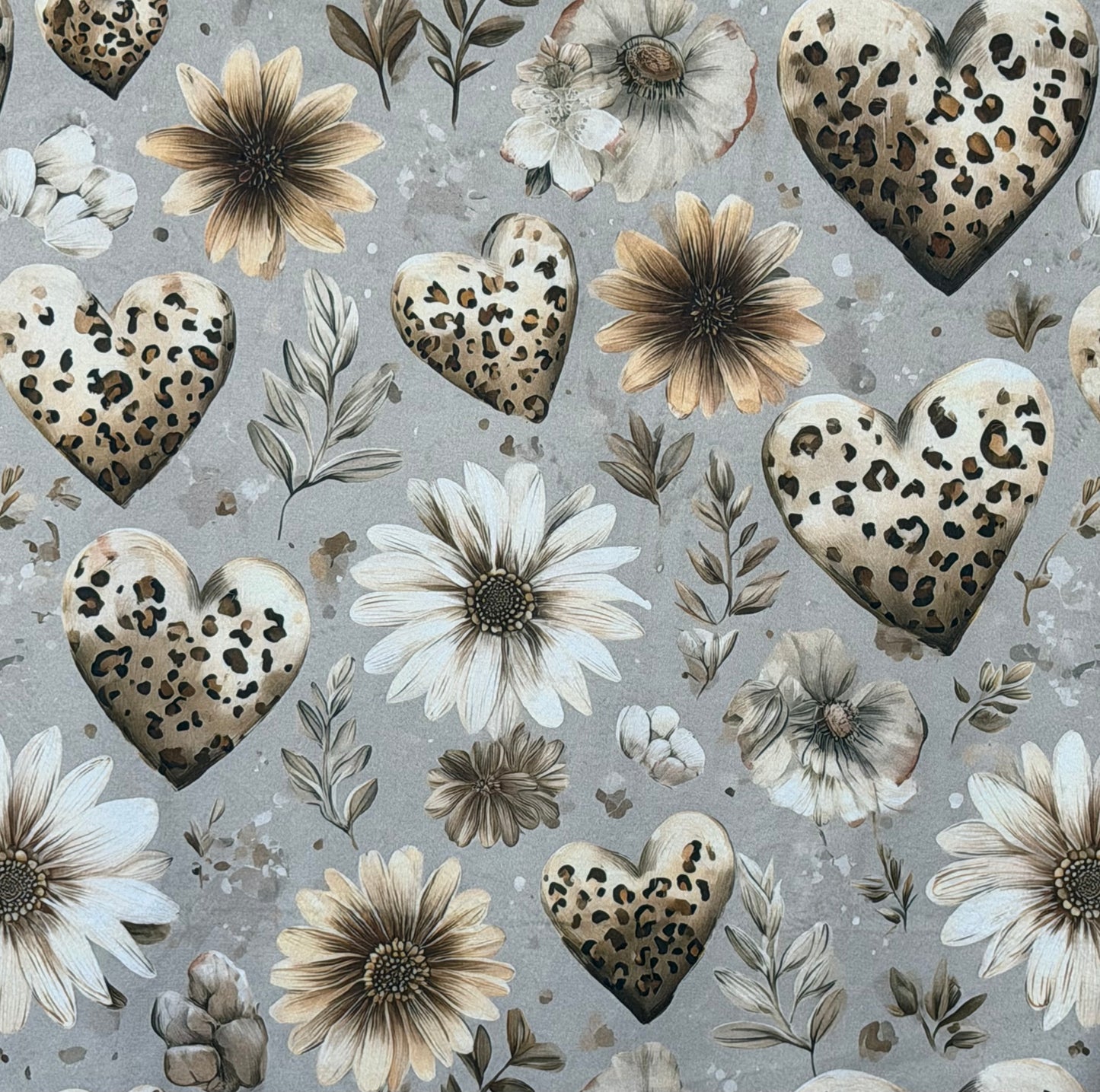 Hearts and Daisies on Brown Luxe Large 56x79 Minky Blanket