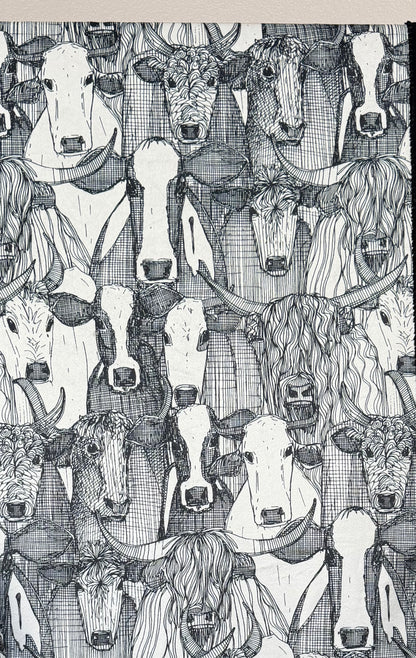 Cows on Black Luxe Large 55x79 Minky Blanket
