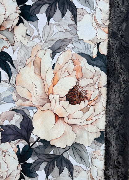 Beautiful Flowers on Iron Luxe Large 55x79 Minky Blanket