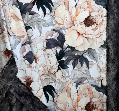 Beautiful Flowers on Iron Luxe Large 55x79 Minky Blanket