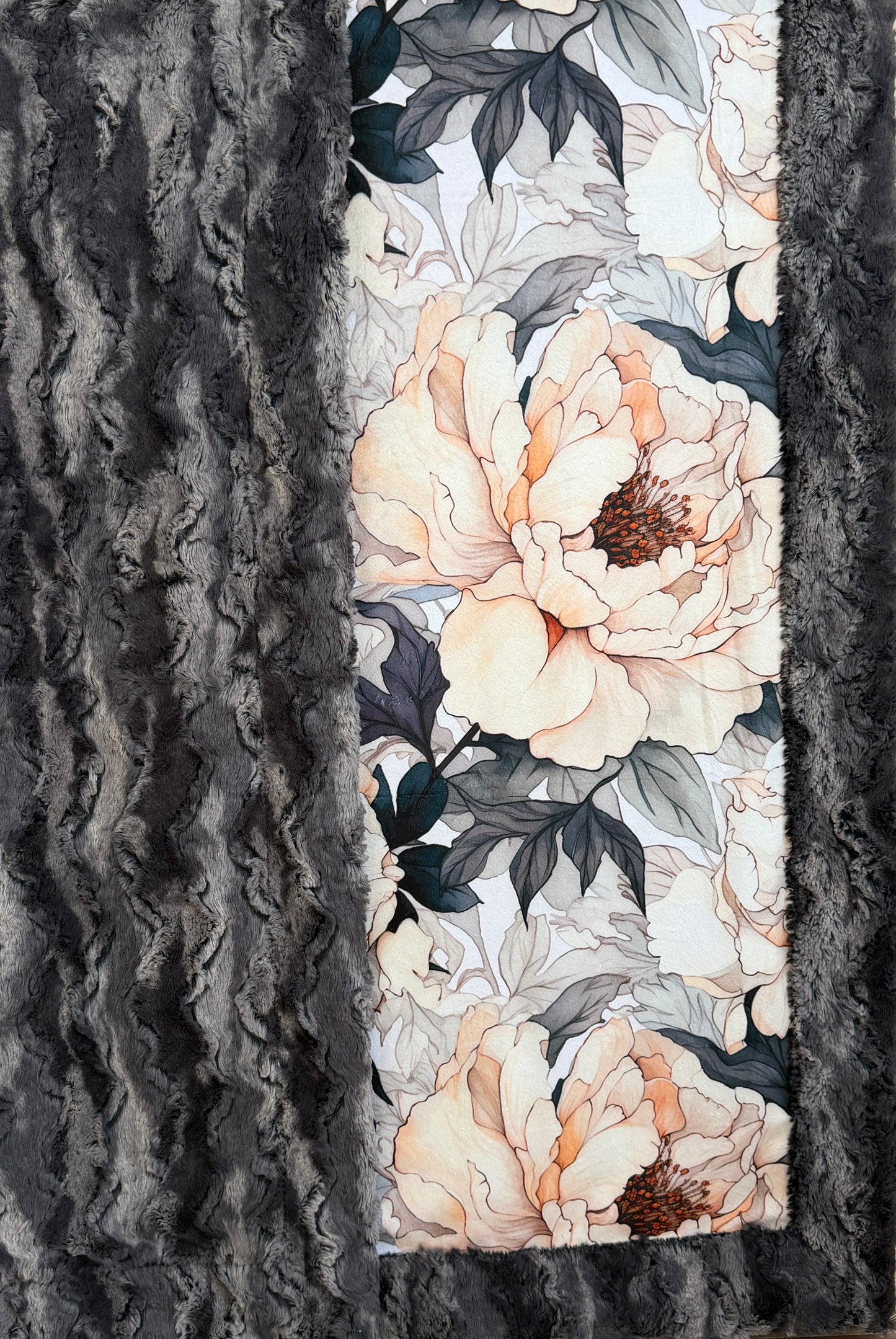 Beautiful Flowers on Iron Luxe Large 55x79 Minky Blanket