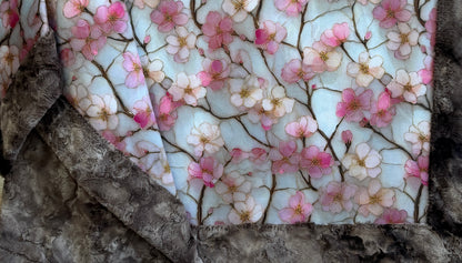 Cherry Blossoms on Brindle Luxe Large 56x79 Minky Blanket