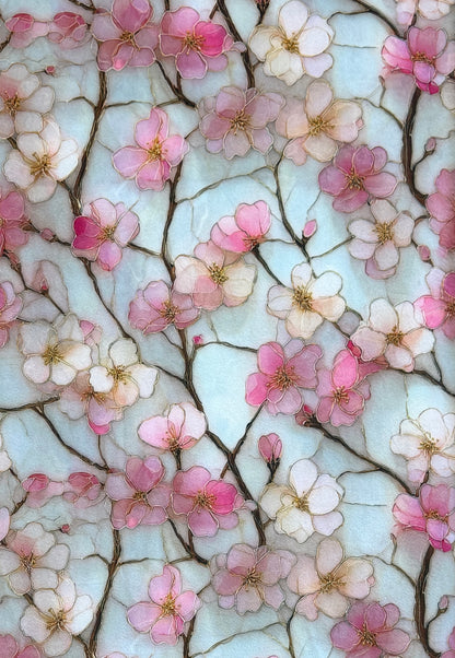 Cherry Blossoms on Brindle Luxe Large 56x79 Minky Blanket