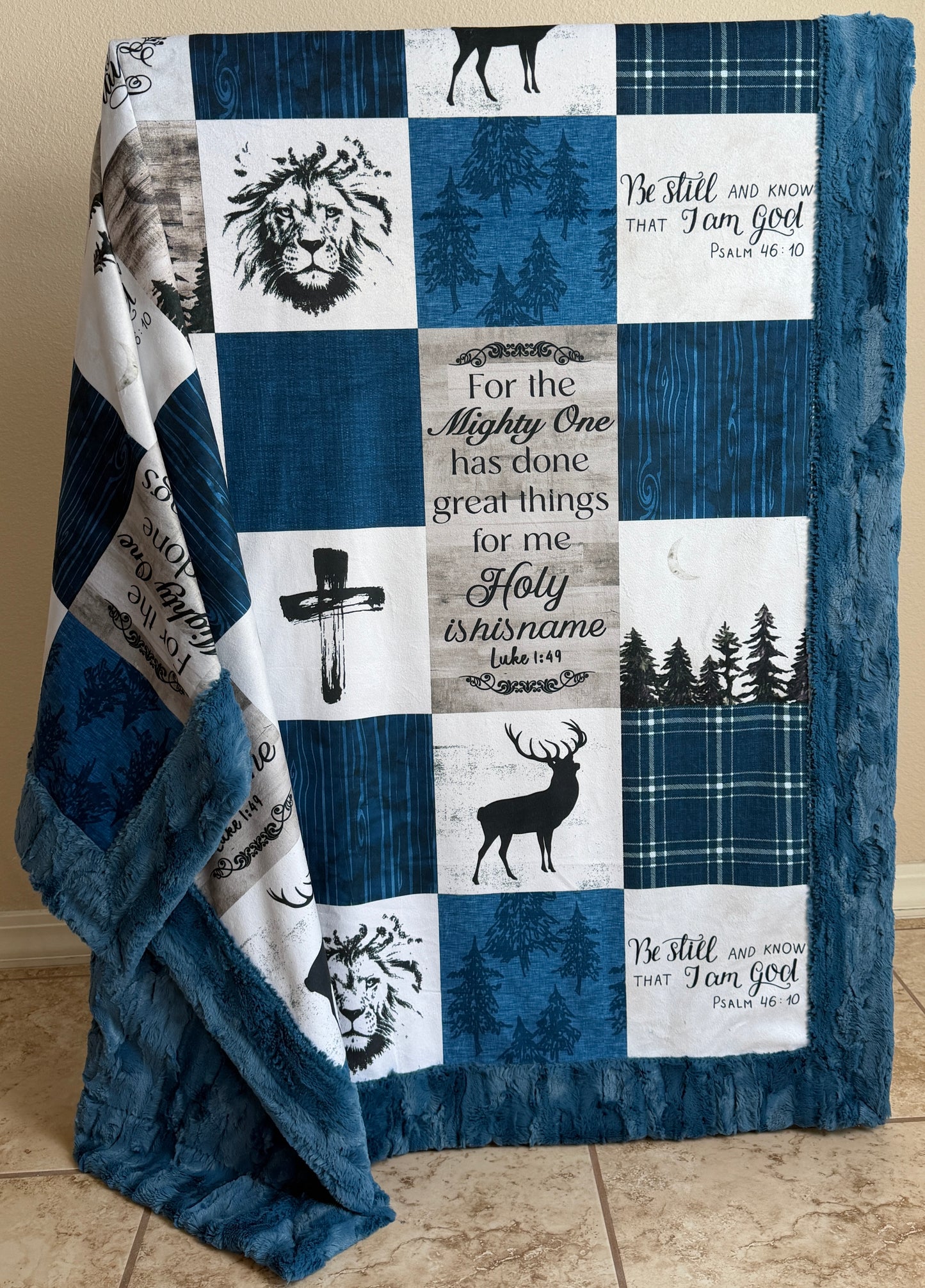 The Mighty One on Poseidon Luxe Large 55x79 Minky Blanket