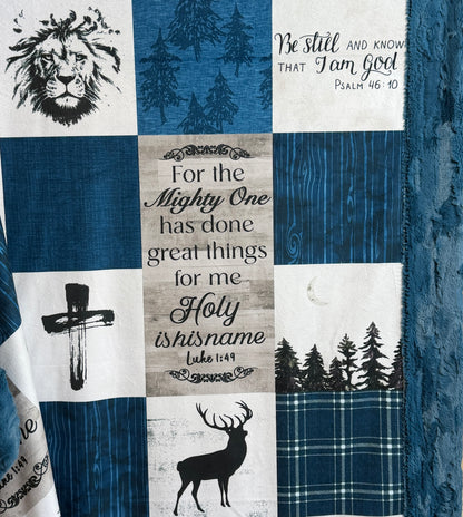 The Mighty One on Poseidon Luxe Large 55x79 Minky Blanket