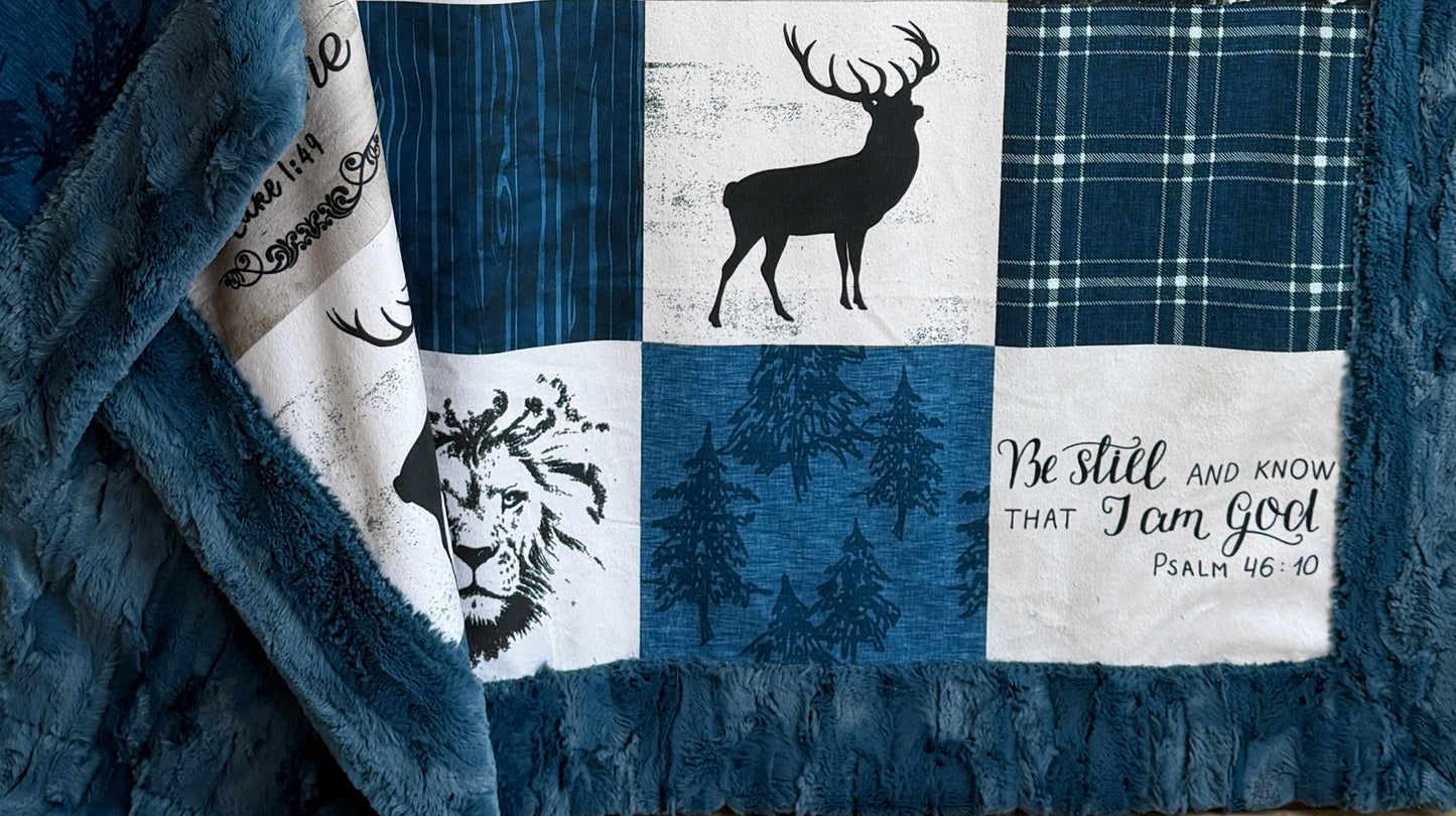 The Mighty One on Poseidon Luxe Large 55x79 Minky Blanket