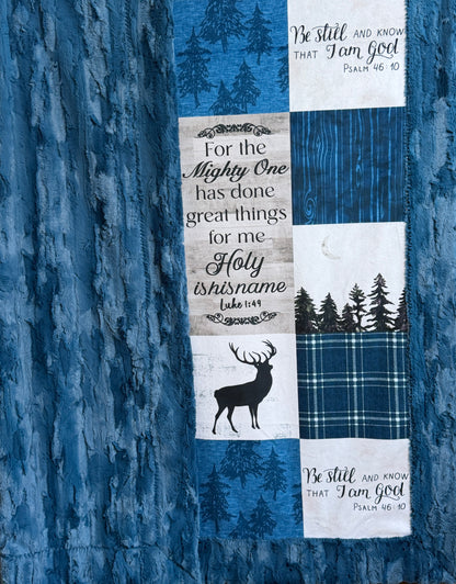 The Mighty One on Poseidon Luxe Large 55x79 Minky Blanket