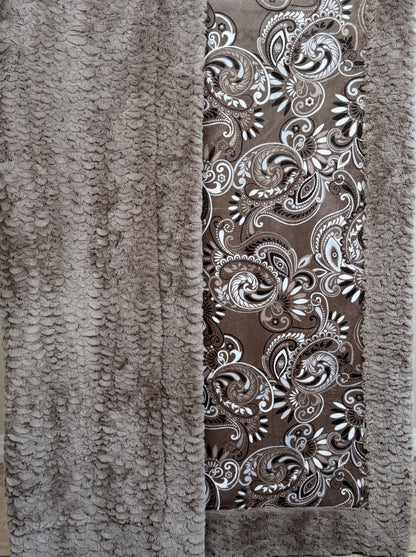 Paisley Taupe on Light Taupe Florence X-Large Adult Blanket 52x84
