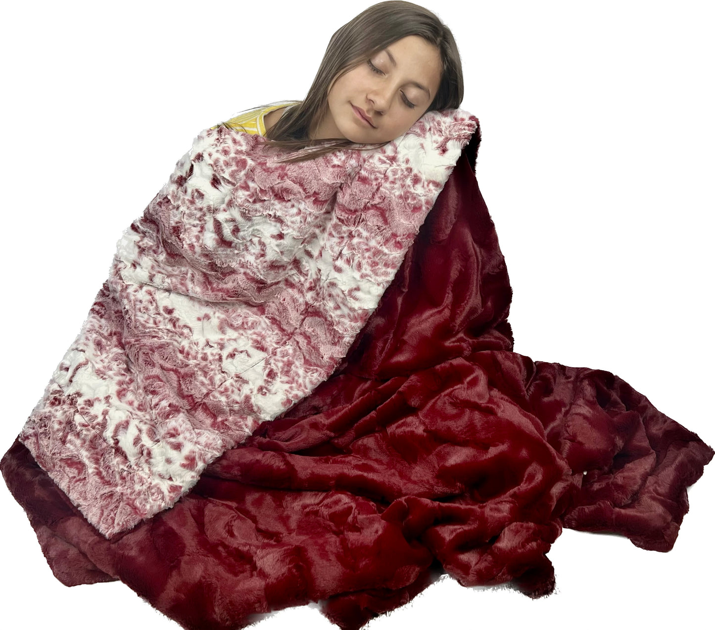 Merlot Snow Owl & Merlot Hide X-Wide Double Minky Adult Blanket 61x80