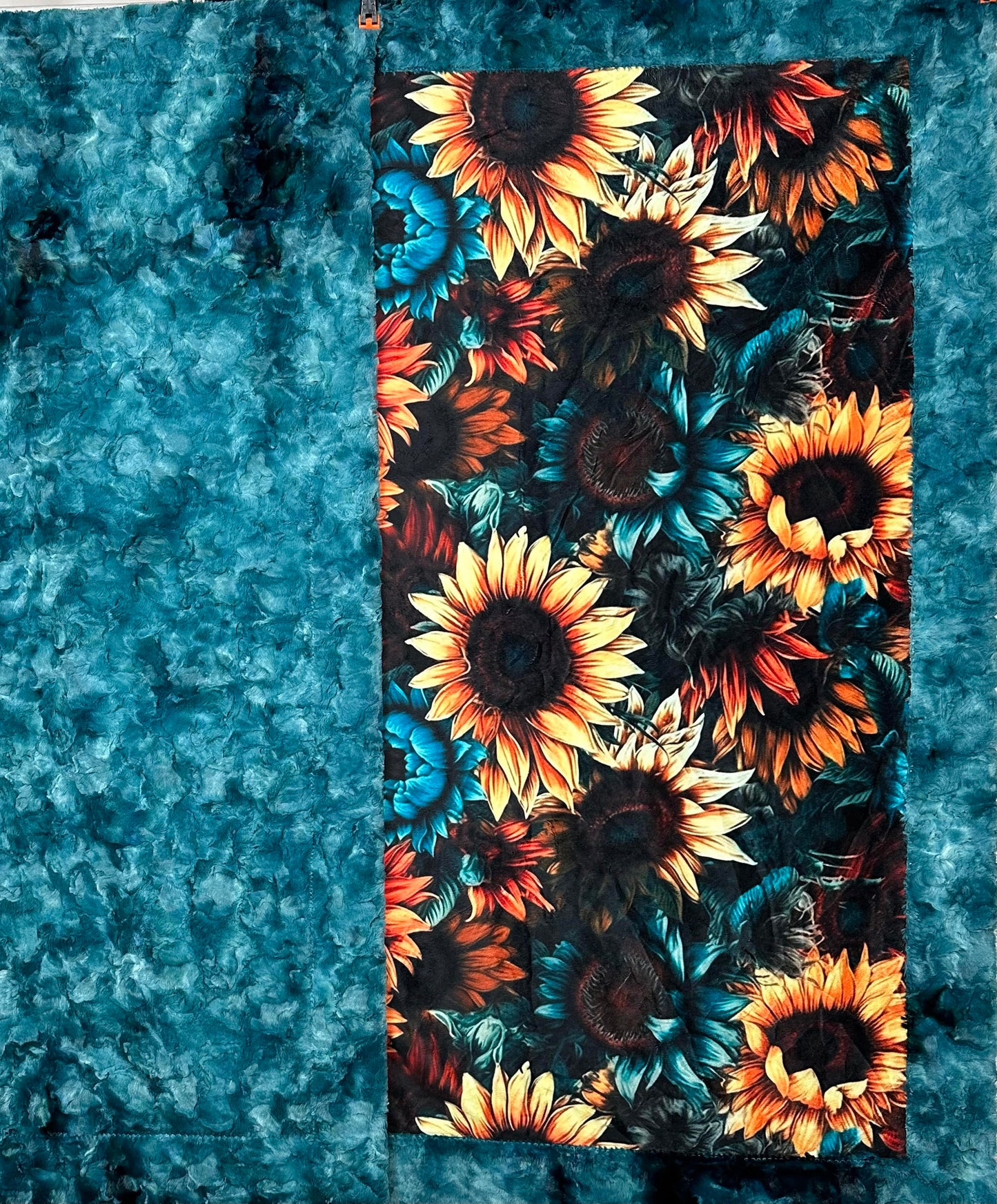 Sunflowers on Galaxy Luxe 55x79 Large Minky Blanket