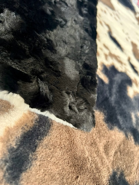 Pony Brown Sugar Black Luxe Adult X-Wide Minky Adult Blanket 61x80